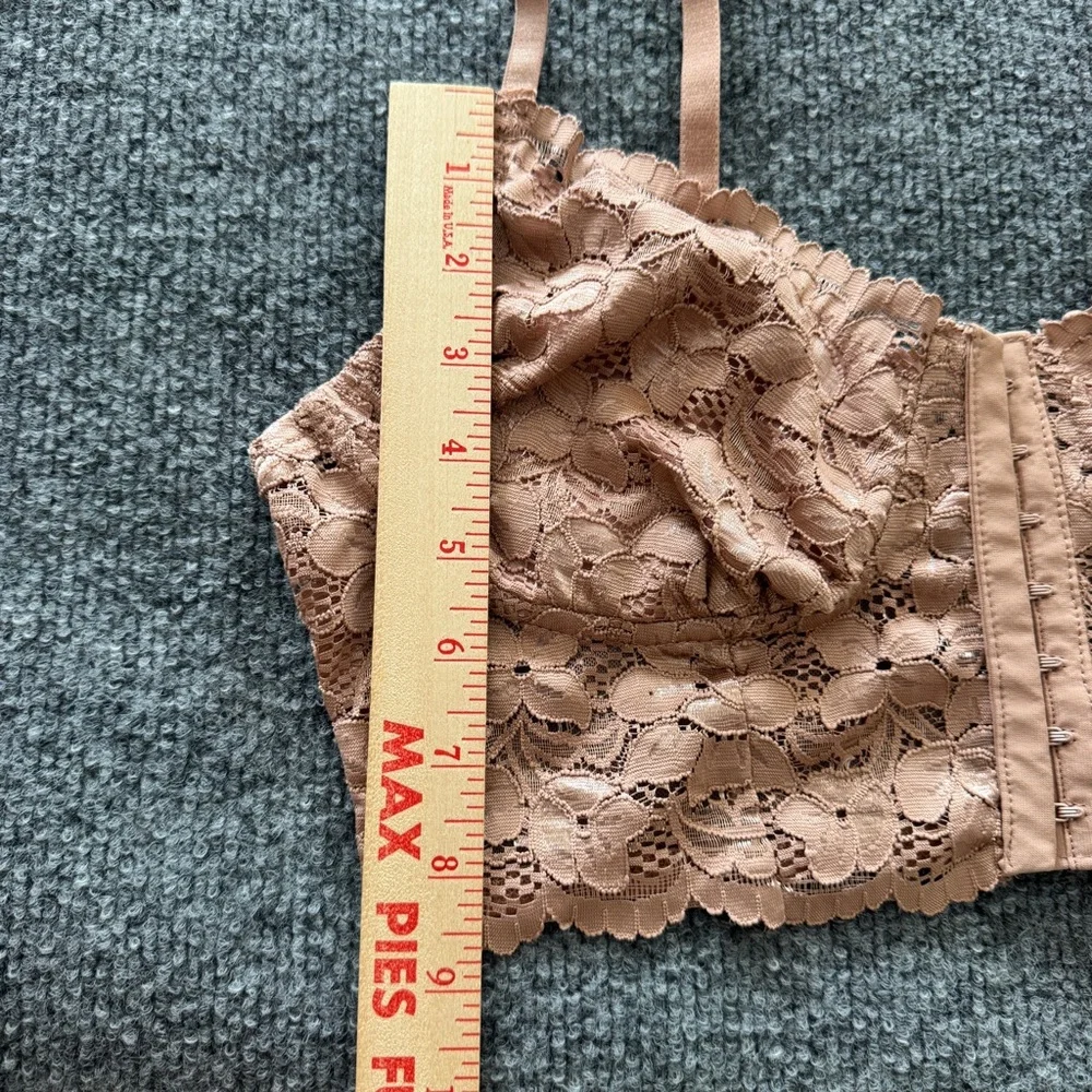 Mele e Pere Lace Bralette Nude Blush Floral Adjustable Strap NWT M